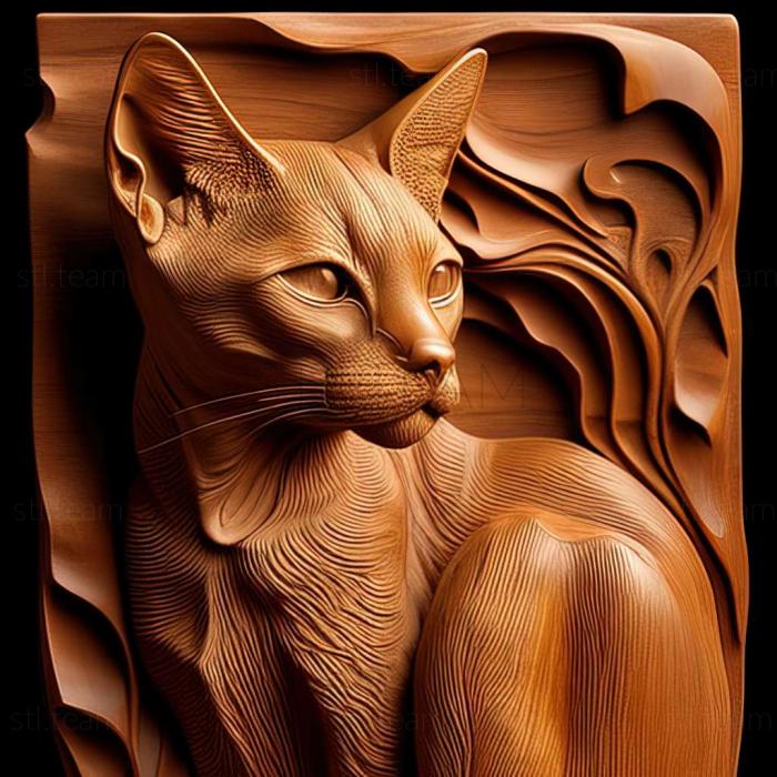 3D model Abyssinian cat (STL)